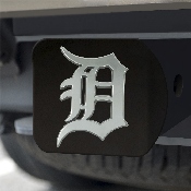 Detroit Tigers Black Metal Hitch Cover with Metal Chrome 3D Emblem, 26579
