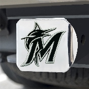 Miami Marlins Chrome Metal Hitch Cover with Chrome Metal 3D Emblem, 26626