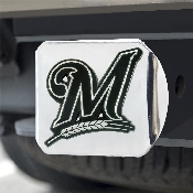 Milwaukee Brewers Chrome Metal Hitch Cover with Chrome Metal 3D Emblem, 26633