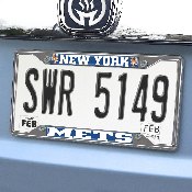 New York Mets Chrome Metal License Plate Frame, 6.25in x 12.25in, 26648