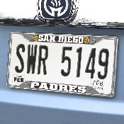 San Diego Padres Chrome Metal License Plate Frame, 6.25in x 12.25in, 26696
