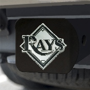 Tampa Bay Rays Black Metal Hitch Cover with Metal Chrome 3D Emblem, 26726