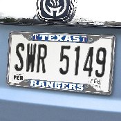 Texas Rangers Chrome Metal License Plate Frame, 6.25in x 12.25in, 26737