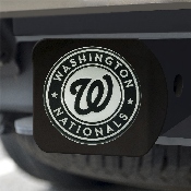 Washington Nationals Black Metal Hitch Cover with Metal Chrome 3D Emblem, 26749