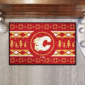 Calgary Flames Holiday Sweater Starter Mat Accent Rug - 19in. x 30in., 26848