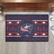 Columbus Blue Jackets Holiday Sweater Starter Mat Accent Rug - 19in. x 30in., 26852