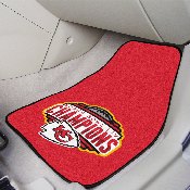 Kansas City Chiefs Front Carpet Car Mat Set - 2 Pieces, 2020 Super Bowl LIV Champions, 27176