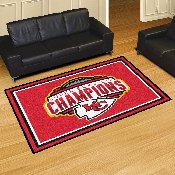 Kansas City Chiefs 5ft. x 8 ft. Plush Area Rug, 2020 Super Bowl LIV Champions, 27179