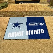 NFL House Divided - Cowboys / Seahawks House Divided Rug - 34 in. x 42.5 in., 27590