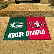 NFL House Divided - Packers / 49ers House Divided Rug - 34 in. x 42.5 in., 27591