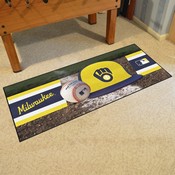 Milwaukee Brewers Baseball Runner Rug - 30in. x 72in. - MB Glove Cap Logo - Photo, 28251