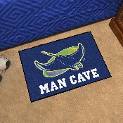 Tampa Bay Rays Man Cave Starter Mat Accent Rug - 19in. x 30in. - Devil Ray Alternate Logo, 28839