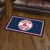 Boston Red Sox 3ft. x 5ft. Plush Area Rug - Circular Red Socks with Wordmark Secondary Logo, 29177