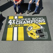 Green Bay Packers Ulti-Mat Rug - 5ft. x 8ft. - Packers Helmet Logo 4x, 30923