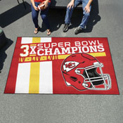 Kansas City Chiefs Ulti-Mat Rug - 5ft. x 8ft. - Chiefs Helmet Logo 2x, 30939