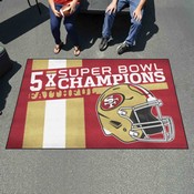 San Francisco 49ers Ulti-Mat Rug - 5ft. x 8ft. - 49ers Helmet Logo 5x, 30987