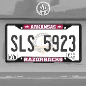 Arkansas Razorbacks Metal License Plate Frame Black Finish
