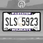 Kansas State Wildcats Metal License Plate Frame Black Finish, 31257