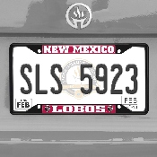 New Mexico Lobos Metal License Plate Frame Black Finish, 31270