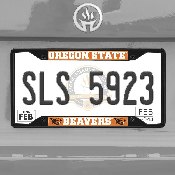 Oregon State Beavers Metal License Plate Frame Black Finish, 31277