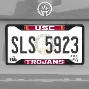 Southern California Trojans Metal License Plate Frame Black Finish, 31281