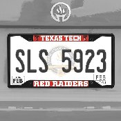 Texas Tech Red Raiders Metal License Plate Frame Black Finish, 31286