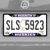 Washington Huskies Metal License Plate Frame Black Finish, 31289