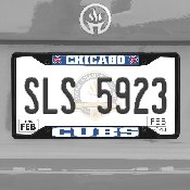 Chicago Cubs Metal License Plate Frame Black Finish, 31300