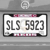 Cincinnati Reds Metal License Plate Frame Black Finish, 31302
