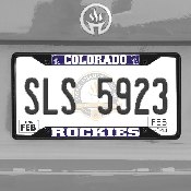 Colorado Rockies Metal License Plate Frame Black Finish, 31304