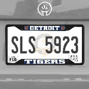 Detroit Tigers Metal License Plate Frame Black Finish, 31305