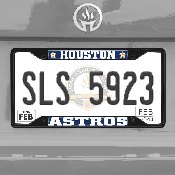 Houston Astros Metal License Plate Frame Black Finish, 31306