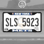 New York Mets Metal License Plate Frame Black Finish, 31313