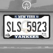 New York Yankees Metal License Plate Frame Black Finish, 31314