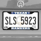 Texas Rangers Metal License Plate Frame Black Finish, 31323