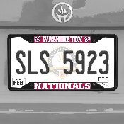 Washington Nationals Metal License Plate Frame Black Finish, 31325