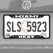 Miami Heat Metal License Plate Frame Black Finish, 31334