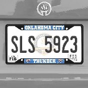 Oklahoma City Thunder Metal License Plate Frame Black Finish, 31336