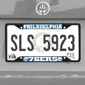 Philadelphia 76ers Metal License Plate Frame Black Finish, 31338