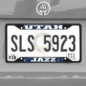 Utah Jazz Metal License Plate Frame Black Finish, 31342