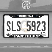 Carolina Panthers Metal License Plate Frame Black Finish
