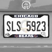 Chicago Bears Metal License Plate Frame Black Finish
