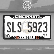 Cincinnati Bengals Metal License Plate Frame Black Finish, 31349