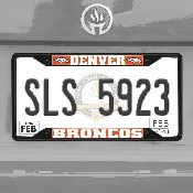 Denver Broncos Metal License Plate Frame Black Finish, 31352