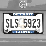 Detroit Lions Metal License Plate Frame Black Finish, 31355