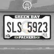 Green Bay Packers Metal License Plate Frame Black Finish, 31356