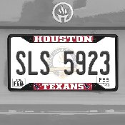 Houston Texans Metal License Plate Frame Black Finish, 31357
