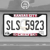 Kansas City Chiefs Metal License Plate Frame Black Finish, 31360