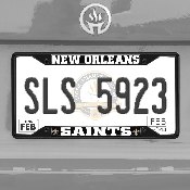 New Orleans Saints Metal License Plate Frame Black Finish, 31367