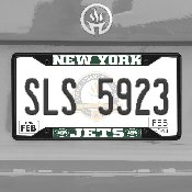 New York Jets Metal License Plate Frame Black Finish, 31369